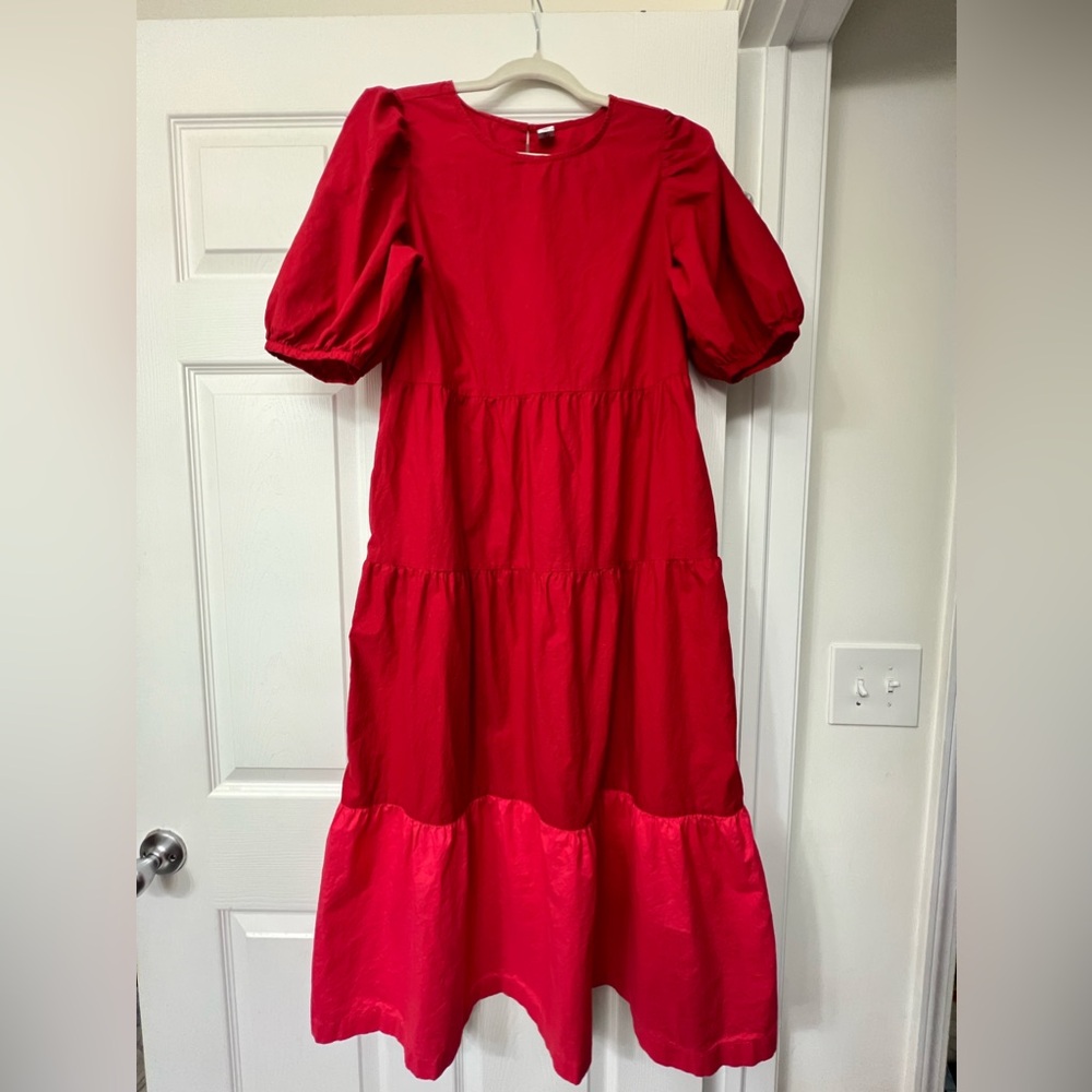 Old navy women’s red and pink dress medium